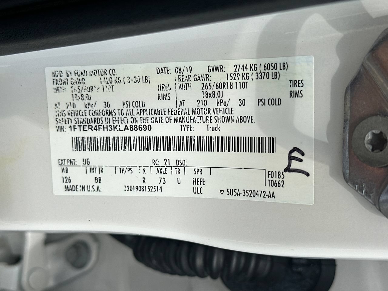Certified 2019 Ford Ranger Lariat w/ Equipment Group 501A Mid AWD/4WD image 32
