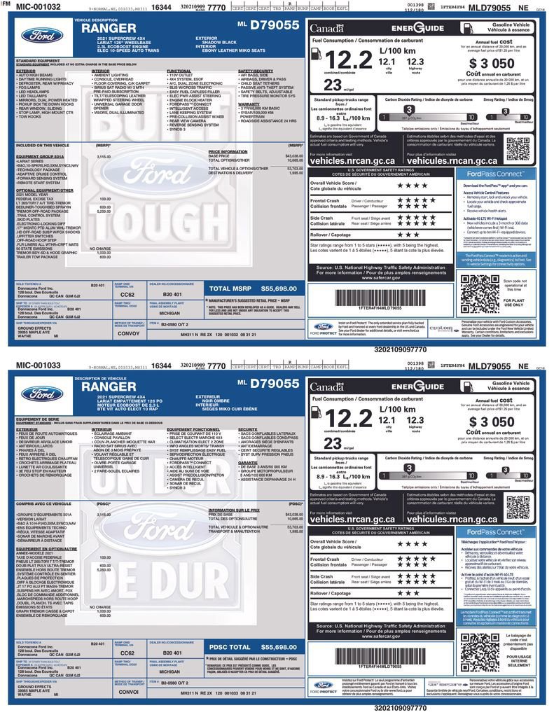 Certified 2021 Ford Ranger Lariat w/ Tremor Off-Road Package image 36