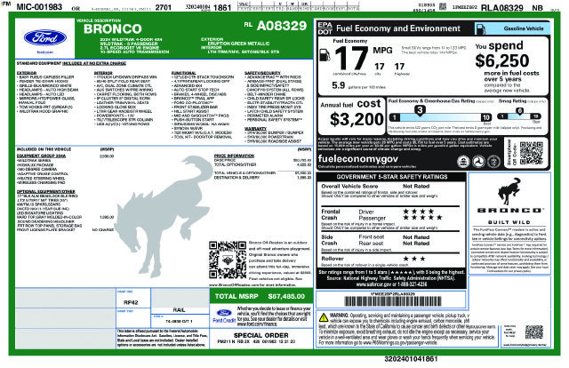Certified 2024 Ford Bronco Wildtrak AWD/4WD image 5