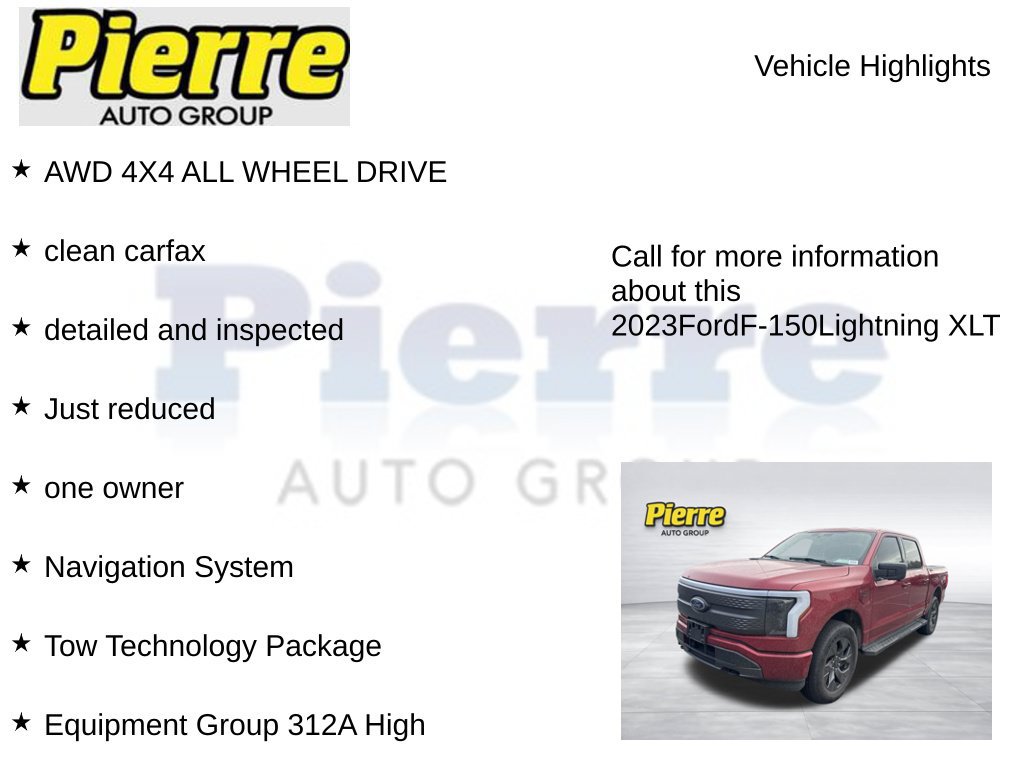Certified 2023 Ford F150 Lightning XLT w/ Equipment Group 312A High AWD/4WD image 3