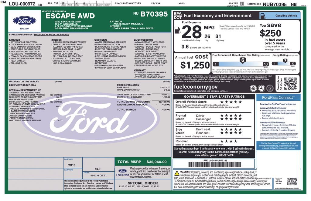 Certified 2022 Ford Escape SE w/ Cold Weather Package image 35