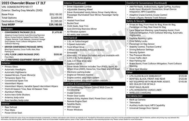 Used 2023 Chevrolet Blazer LT w/ Convenience Package FWD image 30
