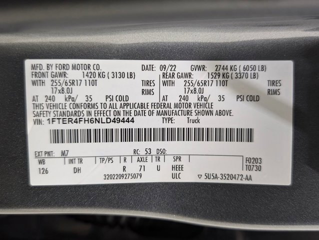 Certified 2022 Ford Ranger Lariat w/ Equipment Group 501A High image 9