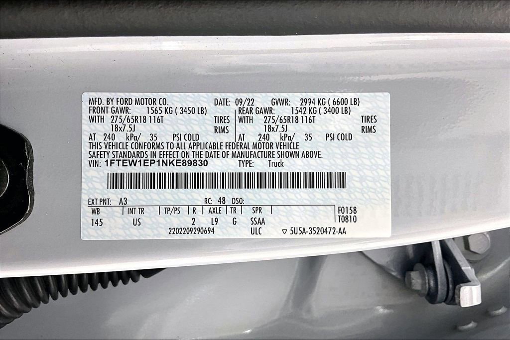 Certified 2022 Ford F150 XLT w/ Equipment Group 302A High image 35