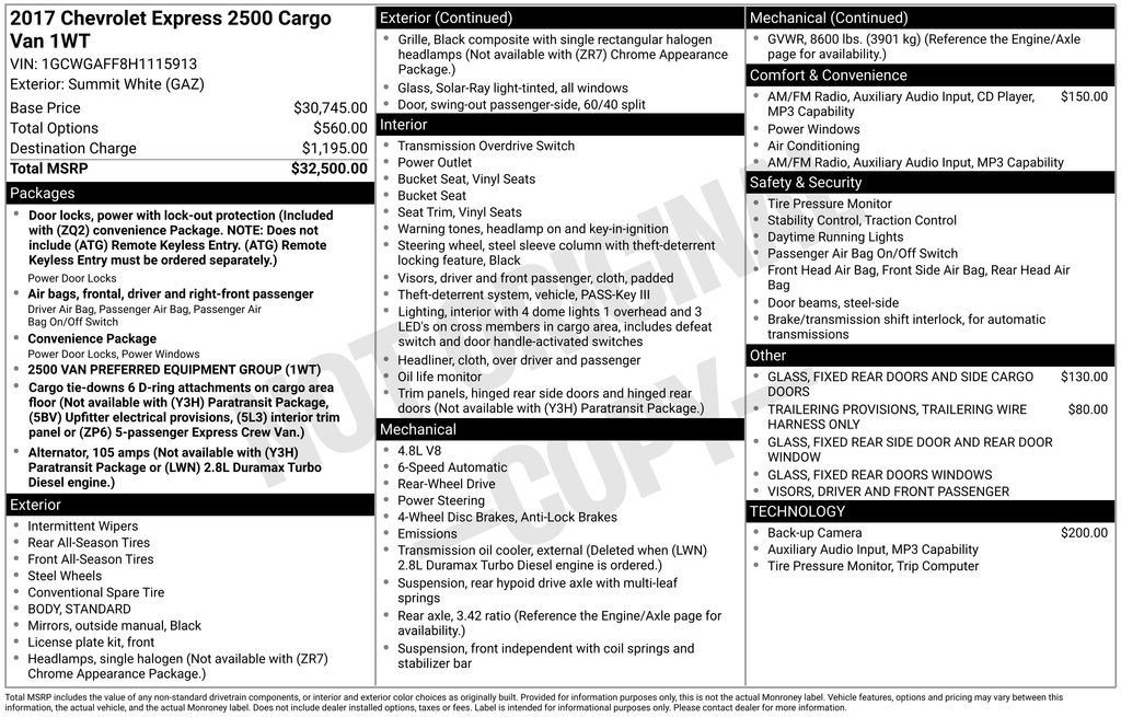 Used 2017 Chevrolet Express 2500 RWD image 7