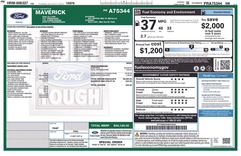 Certified 2023 Ford Maverick XLT w/ XLT Luxury Package FWD image 3