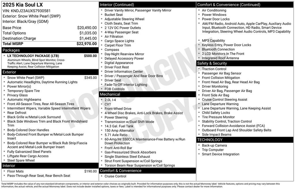 Used 2025 Kia Soul LX w/ LX Technology Package FWD image 5