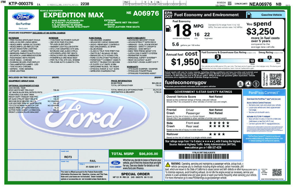 Certified 2022 Ford Expedition Max Platinum AWD/4WD image 24