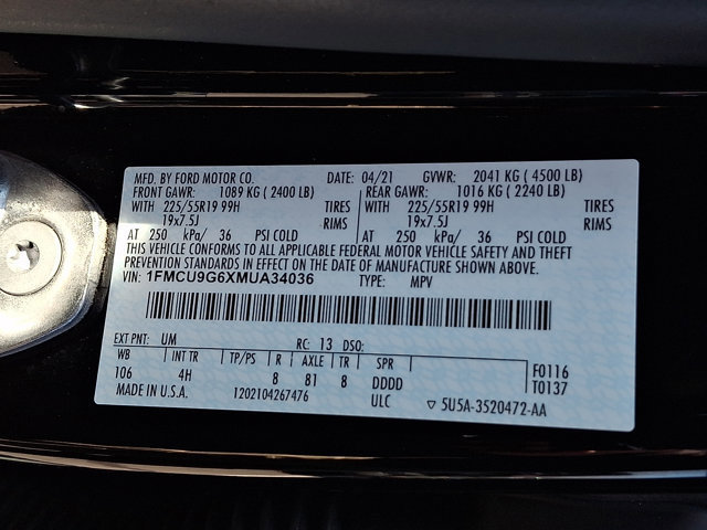 Certified 2021 Ford Escape SE w/ SE Sport Appearance Package image 29