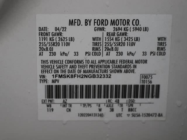 Certified 2022 Ford Explorer Limited w/ Equipment Group 301A AWD/4WD image 32