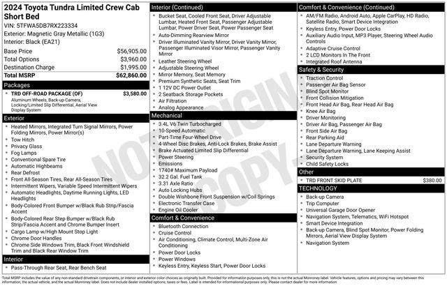 Used 2024 Toyota Tundra Limited w/ TRD Off-Road Package AWD/4WD image 27