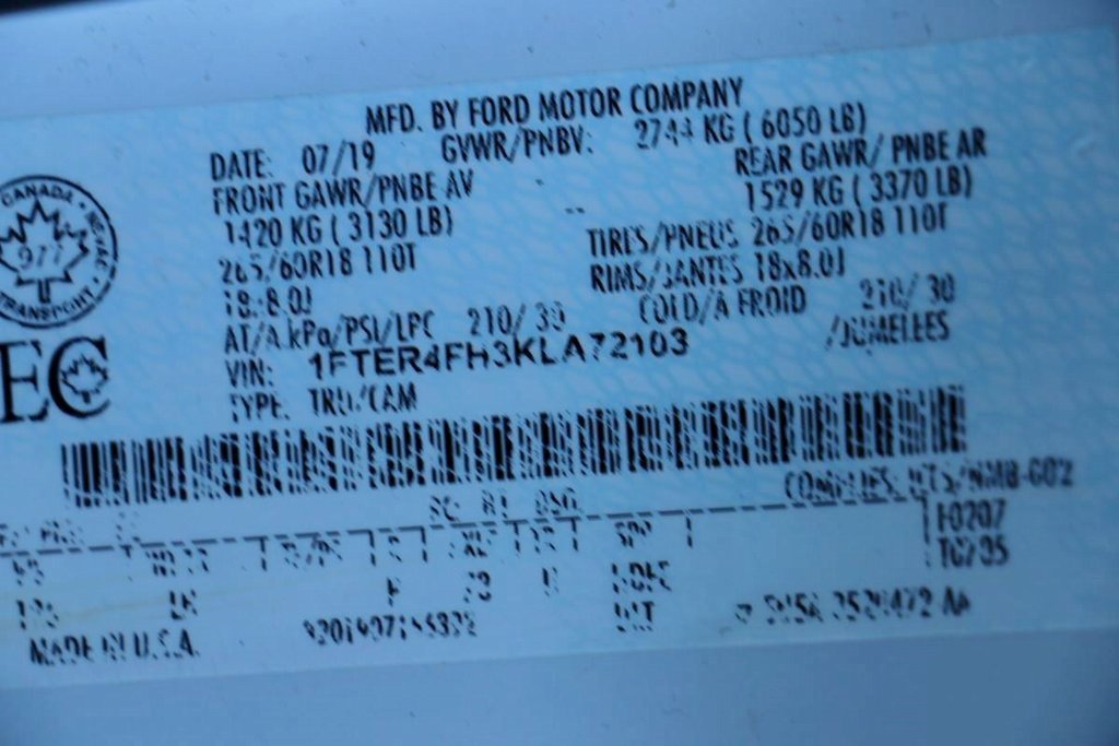 Certified 2019 Ford Ranger XLT w/ Equipment Group 302A Luxury image 34