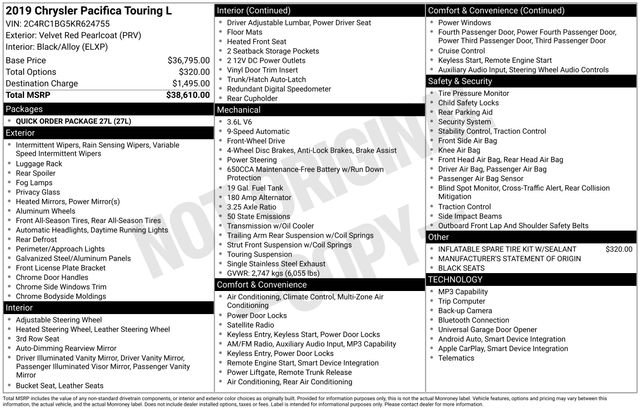Used 2019 Chrysler Pacifica Touring-L FWD image 37