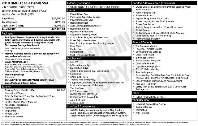 Used 2019 GMC Acadia Denali FWD image 6