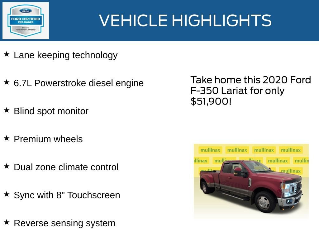 Certified 2020 Ford F350 Lariat w/ Lariat Value Package RWD image 23