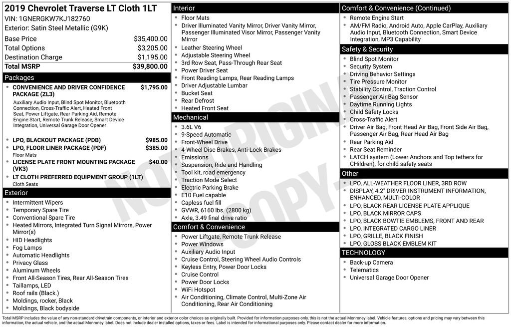 Used 2019 Chevrolet Traverse LT FWD image 29