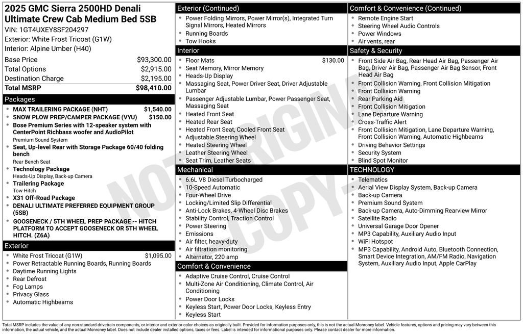 Used 2025 GMC Sierra 2500 Denali Ultimate w/ Max Trailering Package AWD/4WD image 39