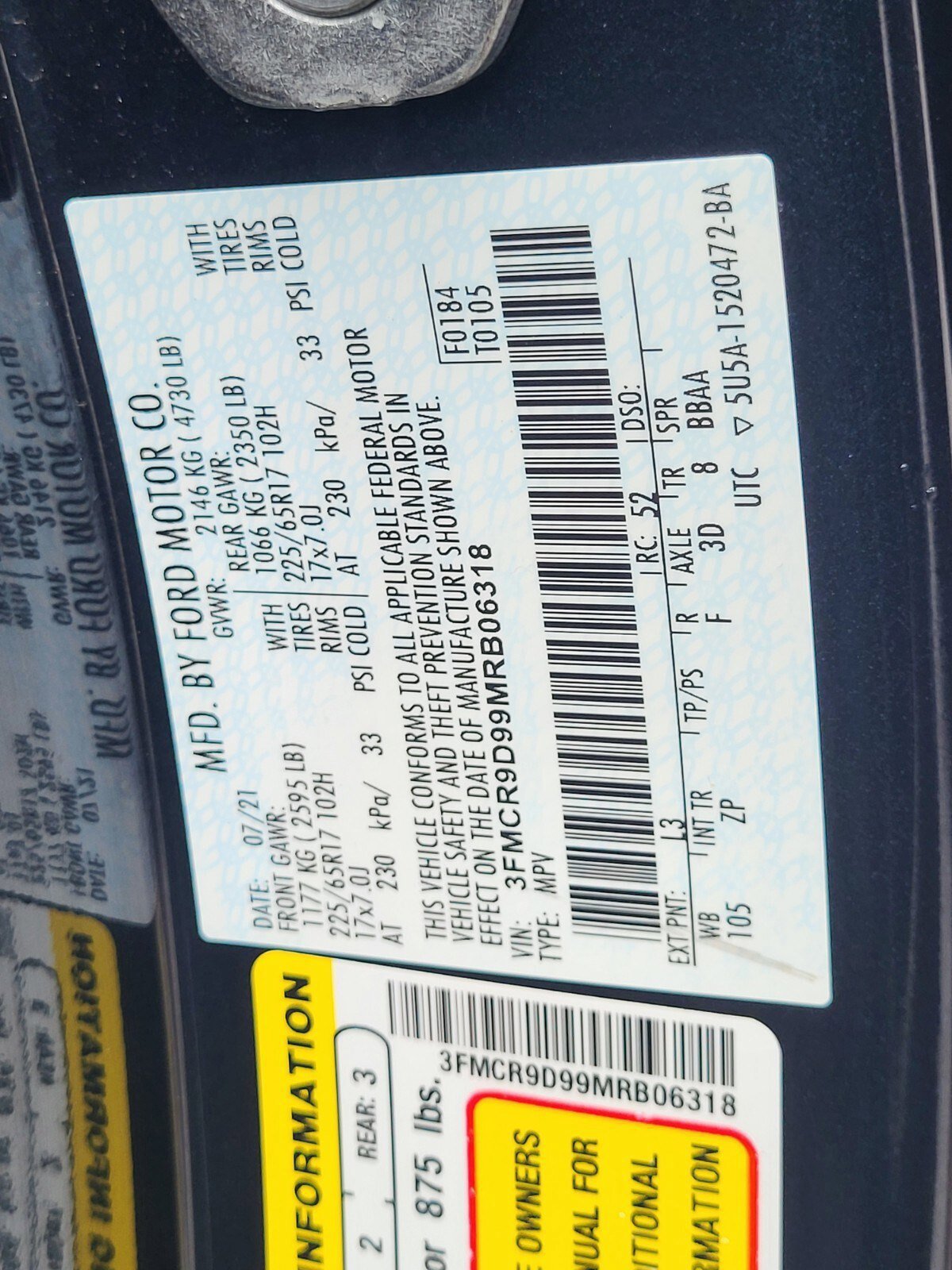 Certified 2021 Ford Bronco Sport Badlands w/ Badlands Package image 35