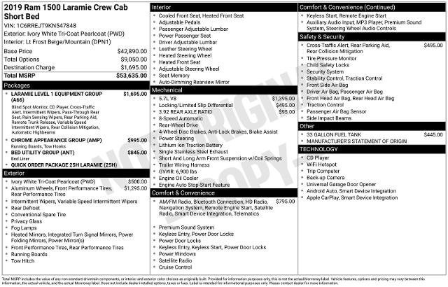 Used 2019 RAM 1500 Laramie image 30