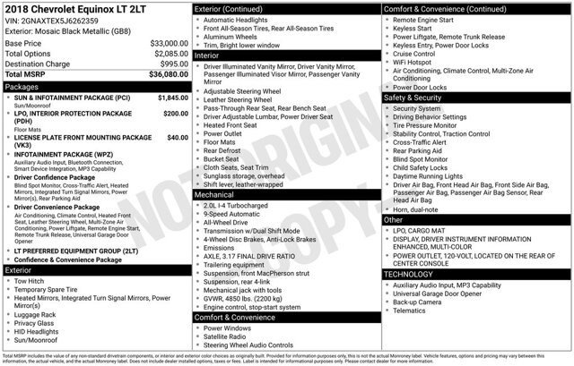 Used 2018 Chevrolet Equinox LT w/ Sun & Infotainment Package AWD/4WD image 25