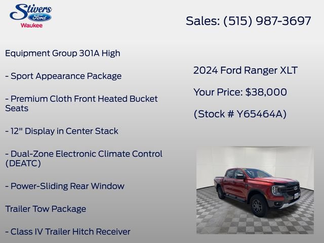 Certified 2024 Ford Ranger XLT w/ Equipment Group 301A High AWD/4WD image 8