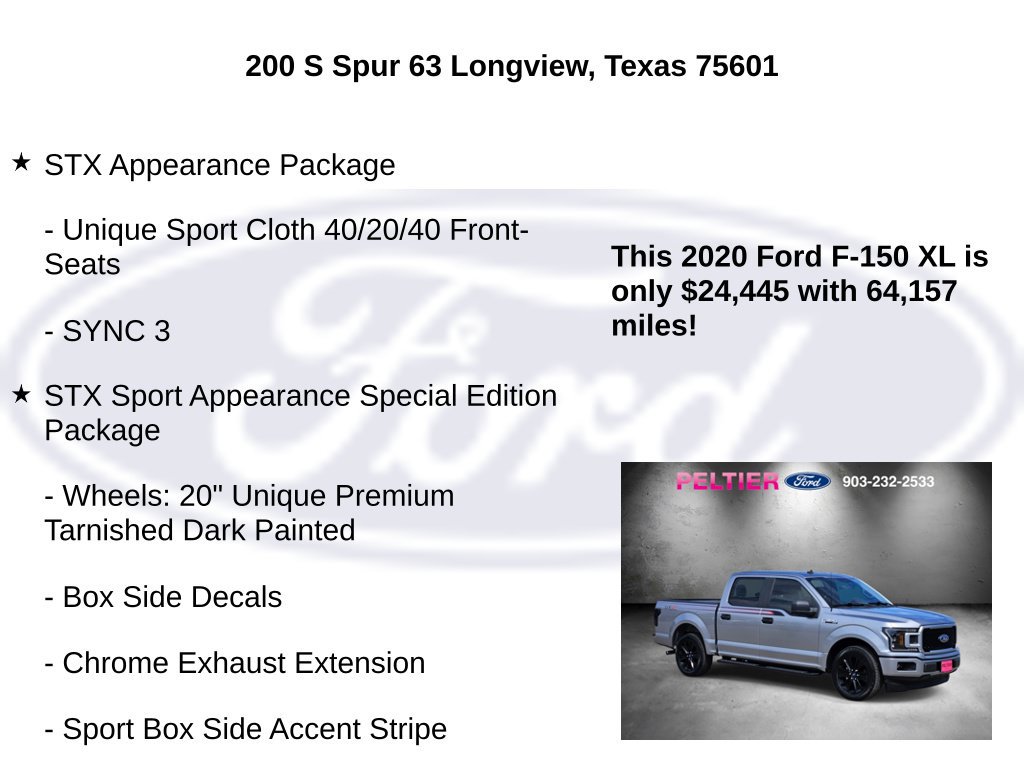 Certified 2020 Ford F150 XL w/ Equipment Group 101A Mid RWD image 15