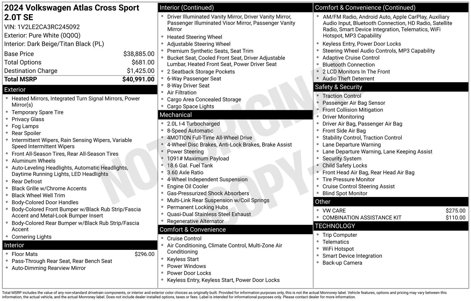 Used 2024 Volkswagen Atlas Cross Sport SE AWD/4WD image 4