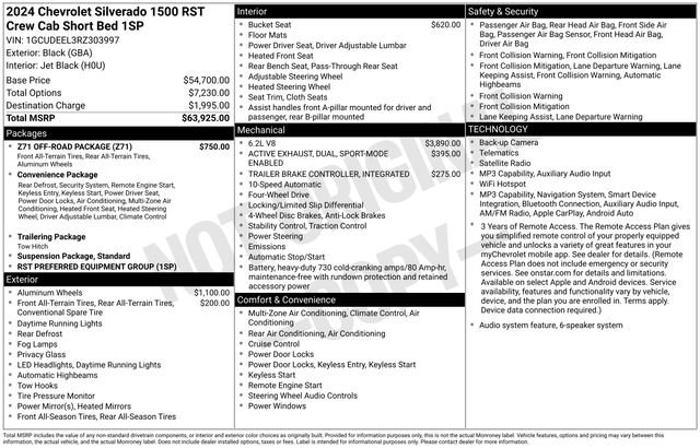 Used 2024 Chevrolet Silverado 1500 RST w/ Z71 Off-Road Package AWD/4WD image 6