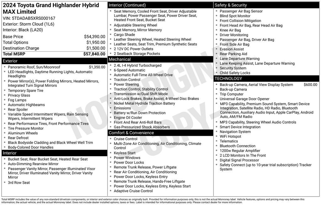 Used 2024 Toyota Grand Highlander AWD Hybrid image 37