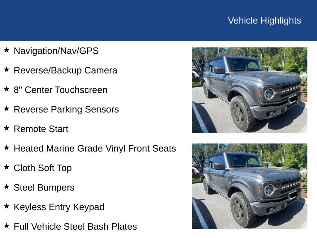 Certified 2022 Ford Bronco Black Diamond AWD/4WD image 2