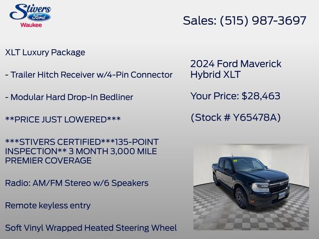 Certified 2024 Ford Maverick XLT w/ XLT Luxury Package FWD image 16