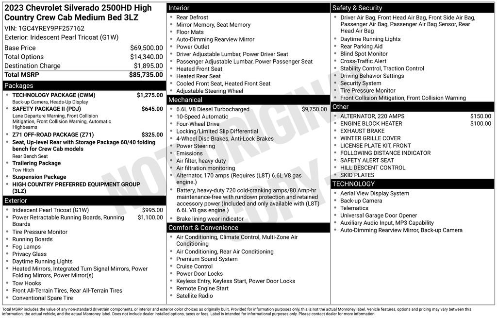 Used 2023 Chevrolet Silverado 2500 High Country w/ Technology Package AWD/4WD image 32