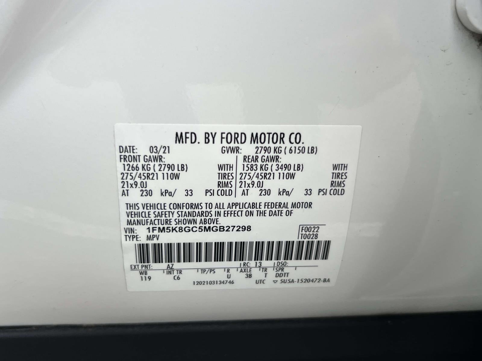 Certified 2021 Ford Explorer ST w/ Equipment Group 401A image 35