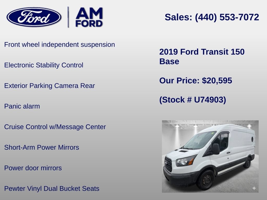 Certified 2019 Ford Transit 150 130 Medium Roof RWD image 12