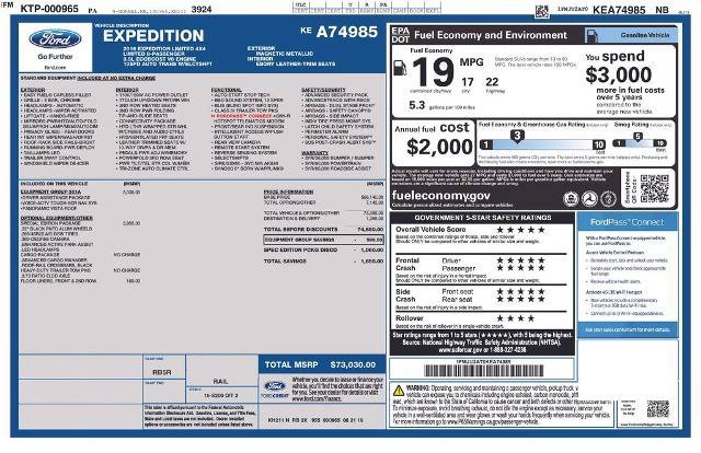 Certified 2019 Ford Expedition Limited w/ Special Edition Package AWD/4WD image 6