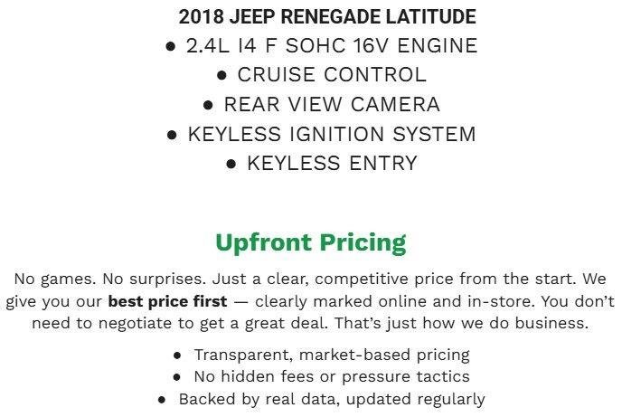 Used 2018 Jeep Renegade Latitude w/ Cold Weather Group AWD/4WD image 2