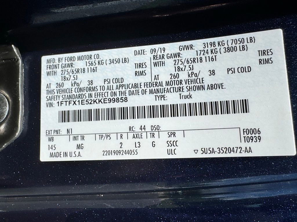Certified 2019 Ford F150 XLT w/ Equipment Group 302A Luxury AWD/4WD image 41