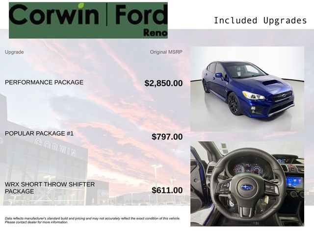 Used 2020 Subaru WRX Premium w/ Performance Package AWD/4WD image 3