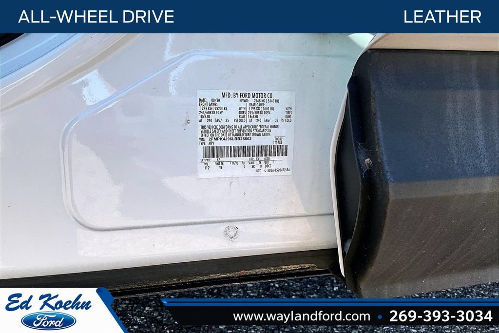 Certified 2020 Ford Edge SEL w/ Convenience Package AWD/4WD image 33