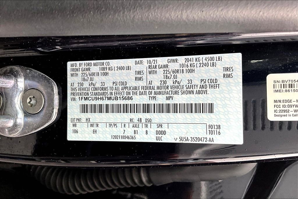 Certified 2021 Ford Escape SEL w/ Technology Package image 34