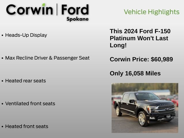 Certified 2024 Ford F150 Platinum w/ Equipment Group 703A Plus AWD/4WD image 25