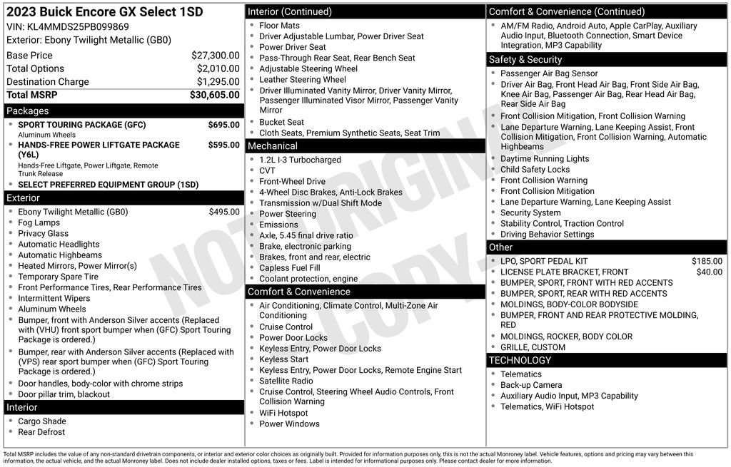 Used 2023 Buick Encore GX Select w/ Sport Touring Package FWD image 46