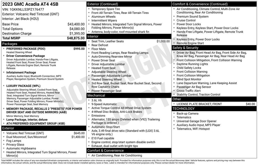 Used 2023 GMC Acadia AT4 w/ Preferred Package image 35