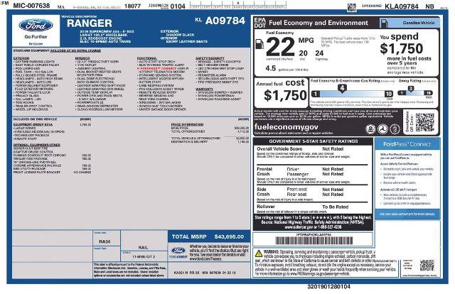Certified 2019 Ford Ranger Lariat w/ Equipment Group 501A Mid AWD/4WD image 3