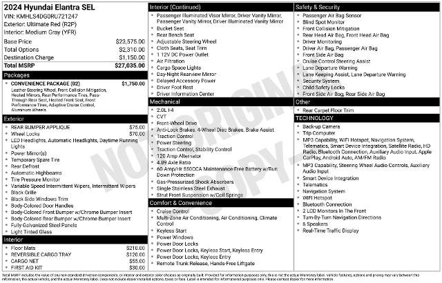 Used 2024 Hyundai Elantra SEL w/ Convenience Package FWD image 24