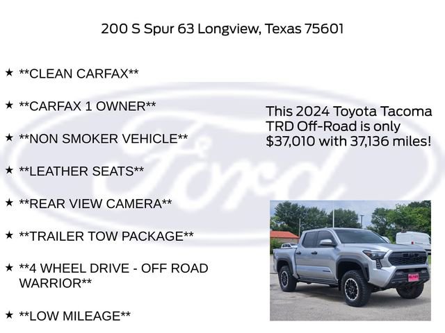 Used 2024 Toyota Tacoma TRD Off-Road w/ TRD Off Road Upgrade Package AWD/4WD image 5