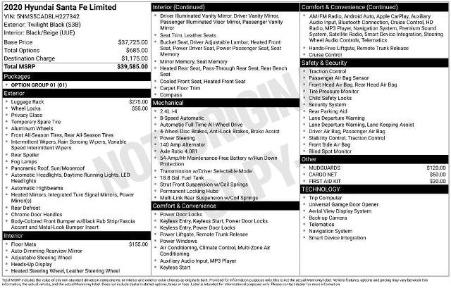 Used 2020 Hyundai Santa Fe Limited image 29