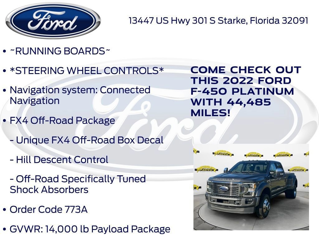Certified 2022 Ford F450 Platinum w/ FX4 Off-Road Package image 18
