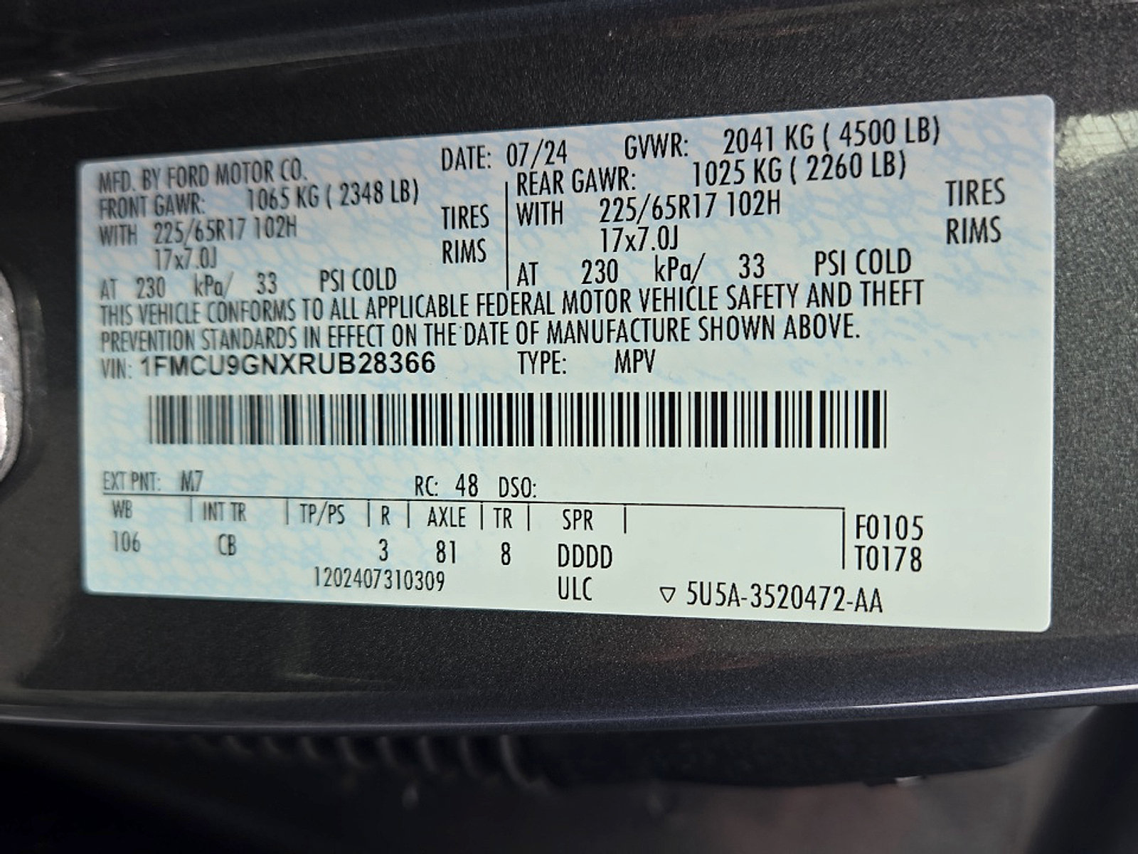 Certified 2024 Ford Escape Active AWD/4WD image 25
