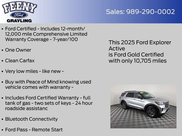 Certified 2025 Ford Explorer Active w/ Active Comfort Package AWD/4WD video 4